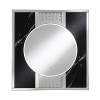 Coaster Furniture 963480 Square LED Wall Mirror Silver and Black